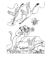 A coloring page of the lion king